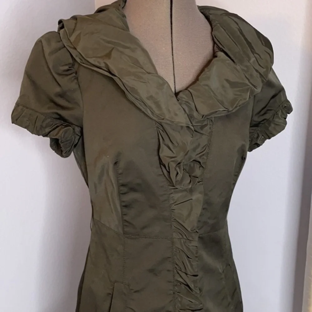 bebe dress black ruffle coat dress short extra small